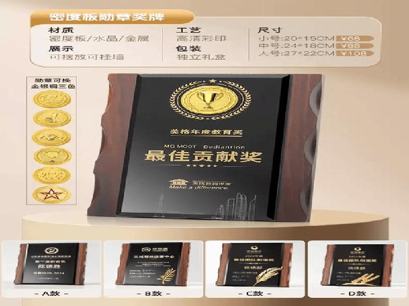 奖牌牌匾定制-红金大气喜庆风